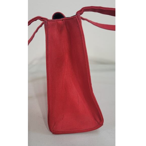 Kate Spade Red Handbag Small Double Straps Purse Satin Vintage Bag Snap Close - Picture 6 of 13